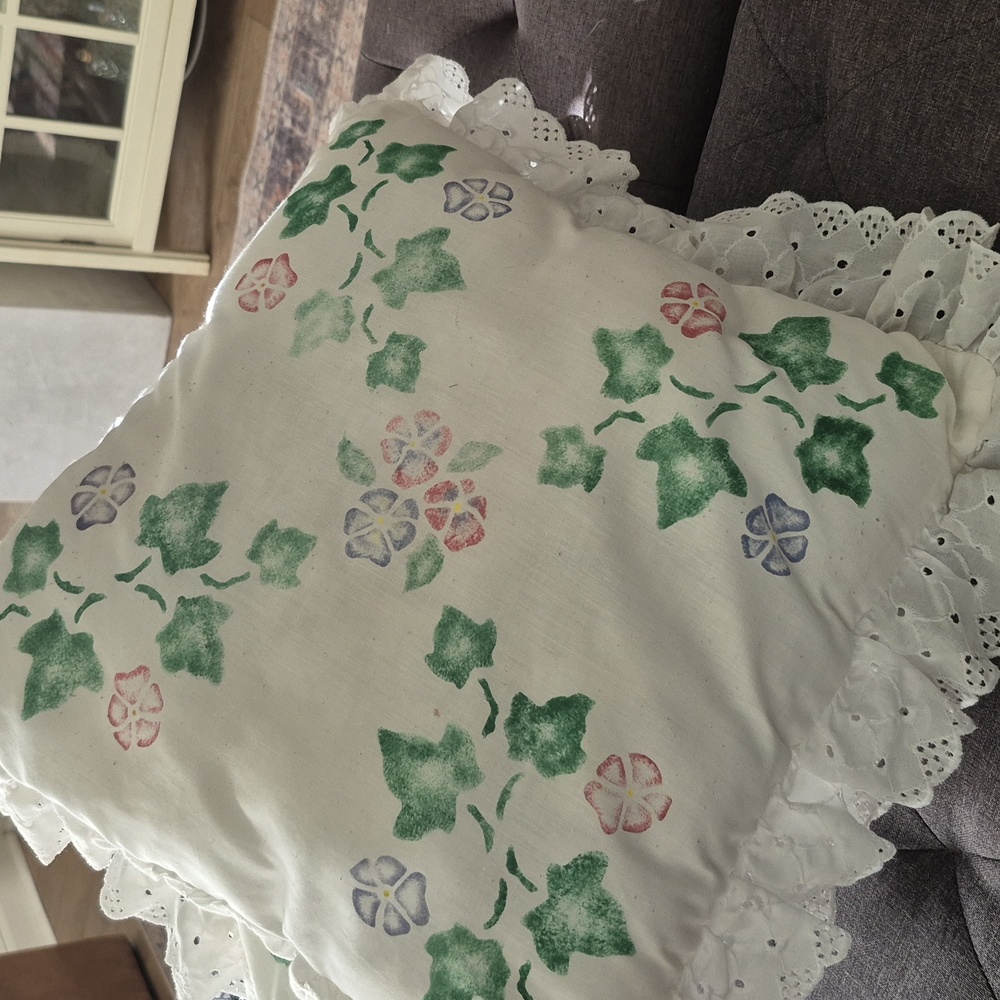 Two Ivy Shabby Chic Pillows With Ruffle